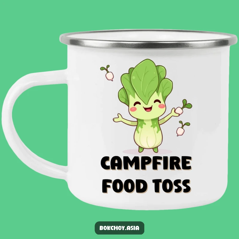 Funny Bok Choy Juggling Camping Mug: Outdoor Veggie Fun, Funny Gift