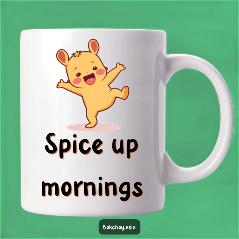 Funny Ginger Cartwheel Mug - Excited Root Veggie Character for a Hilarious Gift