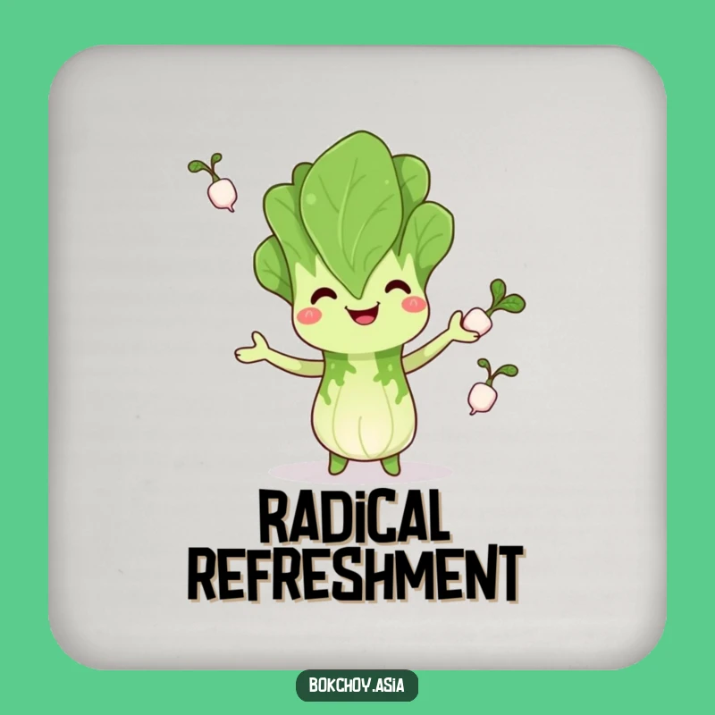 Funny Bok Choy Juggling Coasters: Protect Surfaces with Veggie Smiles, Funny Gift Set