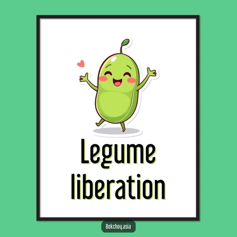 Funny Pea Pod Dance Poster - Cheerful Veggie Character Wall Art for Giggles
