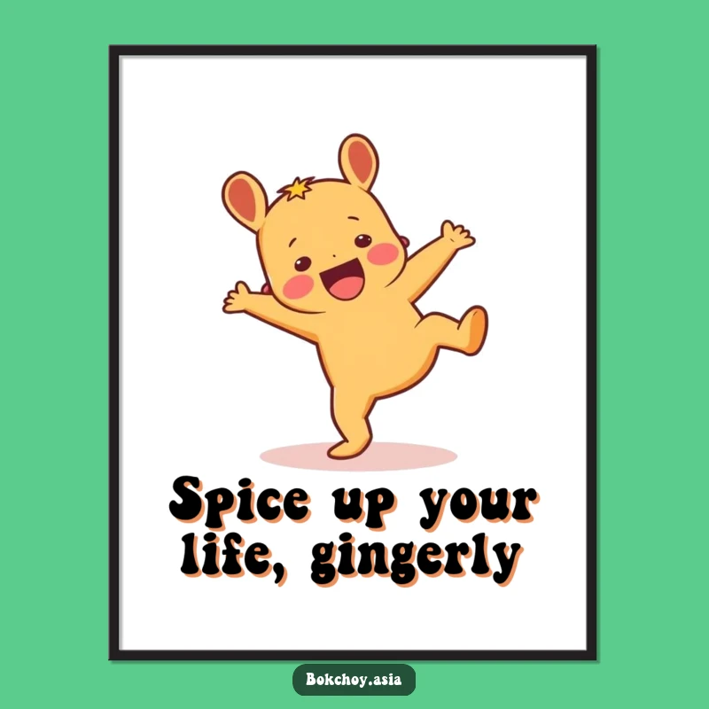 Free Printable Wall Art: Cartwheeling Ginger Funny Downloadable Home Decor