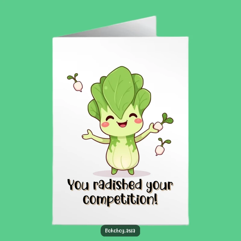 Free Printable Congrats Card: Bok Choy's Radish Triumph - Downloadable Joy