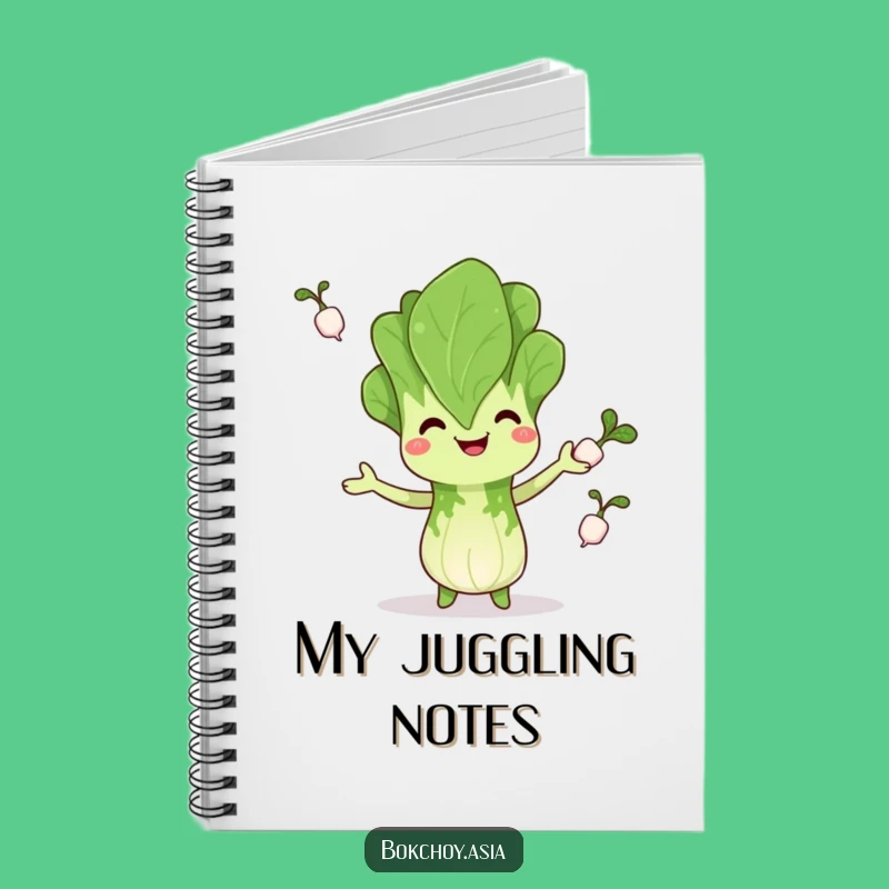 Funny Bok Choy Juggling Notebook: Jot Notes with Veggie Brilliance, Funny Gift