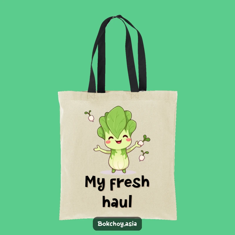 Funny Bok Choy Juggling Tote Bag: Carry Your Groceries with Joy, Perfect Funny Gift